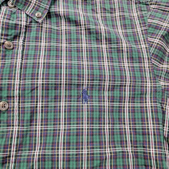 Ralph Lauren Shirt Mens Medium Green Plaid Button Down Long Sleeve Preppy Casual - Picture 3 of 9